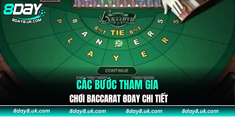 Các bước tham gia chơi Baccarat 8DAY chi tiết Các bước tham gia chơi Baccarat 8DAY chi tiết
