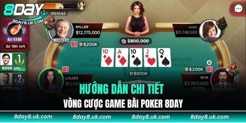 Hướng dẫn chi tiết vòng cược game Bài Poker 8DAY Hướng dẫn chi tiết vòng cược game Bài Poker 8DAY